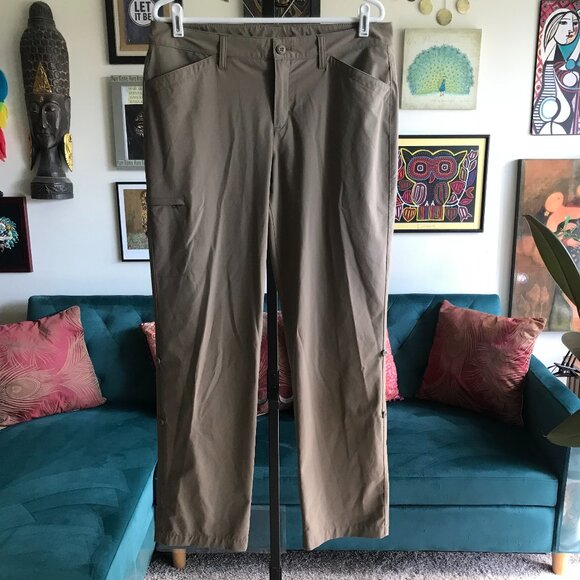 EDDIE BAUER size 12  Travex Adventure Roll-Up Tan Hiking Pants Style #0663 - Picture 1 of 5